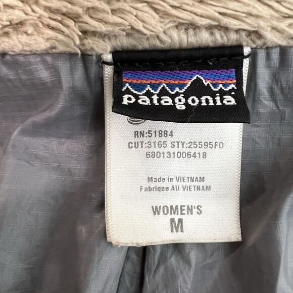 Patagonia Jacket Los Gatos Fleece Women's M Beige Tan Cozy Zip Outdoor Warm - Picture 3 of 13